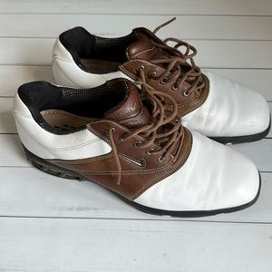 Men’s Size 10 Nike Golf Shoes Brown and White Leather